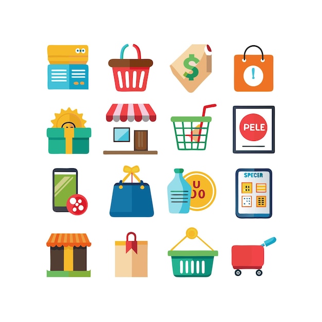 Retail en Shopping Icon Set Collectie Vector Illustratie