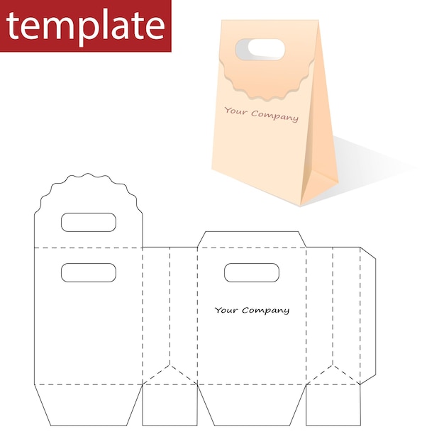 Retail Paper Bag with Template