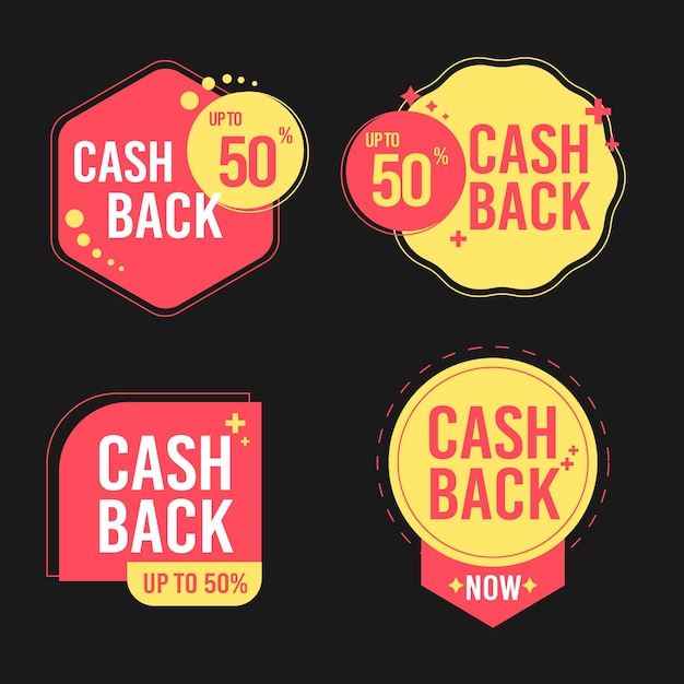 Retail sticker cashback clipart set