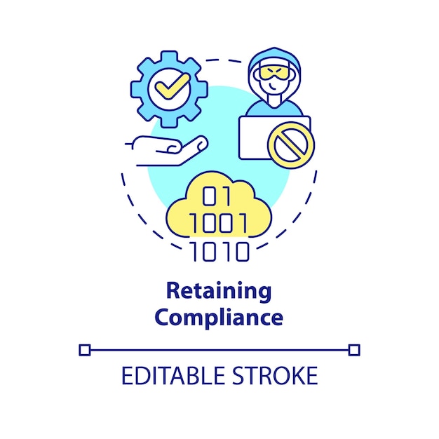 Retaining compliance concept icon