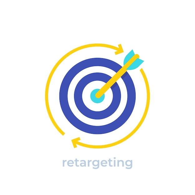 Retargeting, icona di vettore del concetto di marketing digitale