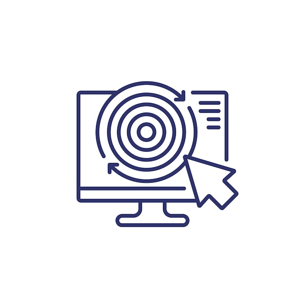 Retargeting online marketing line icon