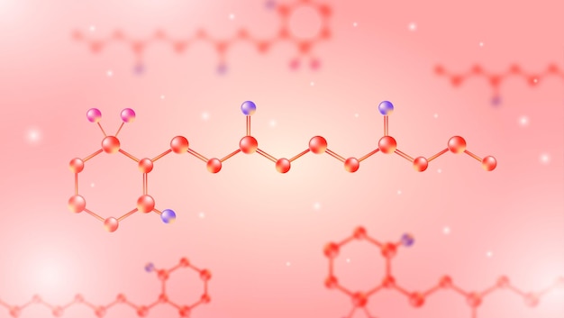 Retinol Chemical Molecule Red Background