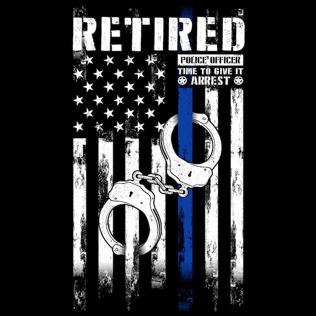 Retired police officer, cuffs, thin blue line