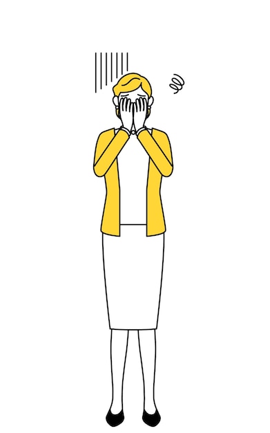 retired seniors middleaged woman covering her face in depression
