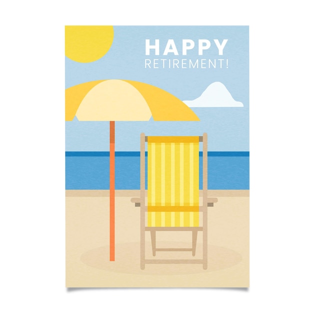 Vector retirement greeting card template