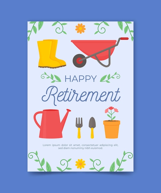 Vector retirement greeting card template