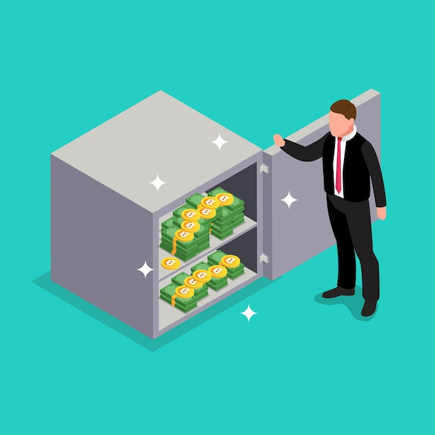 Vector retirement plan 3d isometric