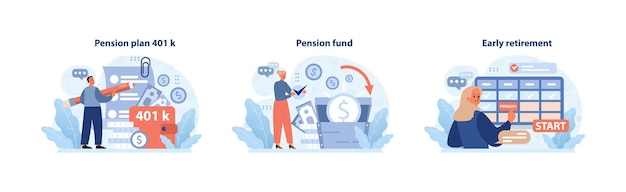Retirement plans set exploring k benefits accumulating pension fund wealth initiating early