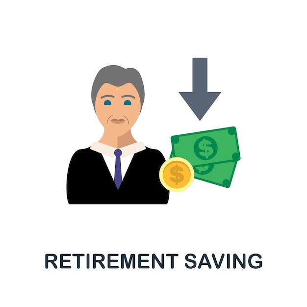 Retirement Saving flat icon Color simple element from fintech collection Creative Retirement Saving icon for web design templates infographics and more