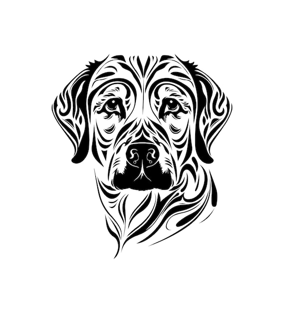 Retriever hond hand getekende vectorillustratie