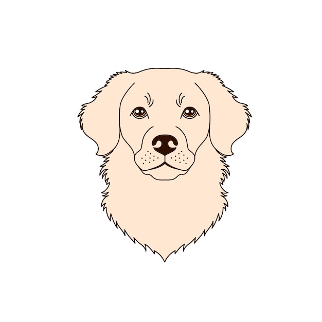 Retriever hond pictogram in lineaire vlakke stijl op witte achtergrond