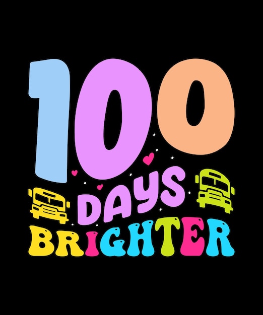 Ретро дизайн футболки 100 days of school