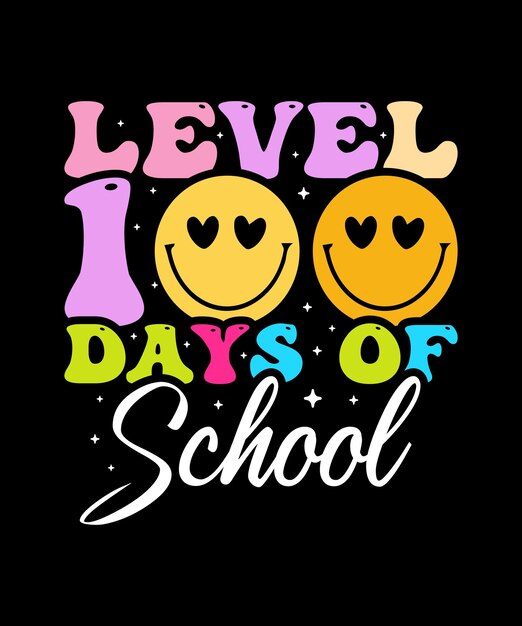 Retro 100 Days of School Tshirt Design