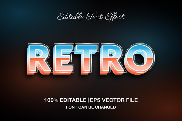 Vector retro 3d bewerkbaar teksteffect