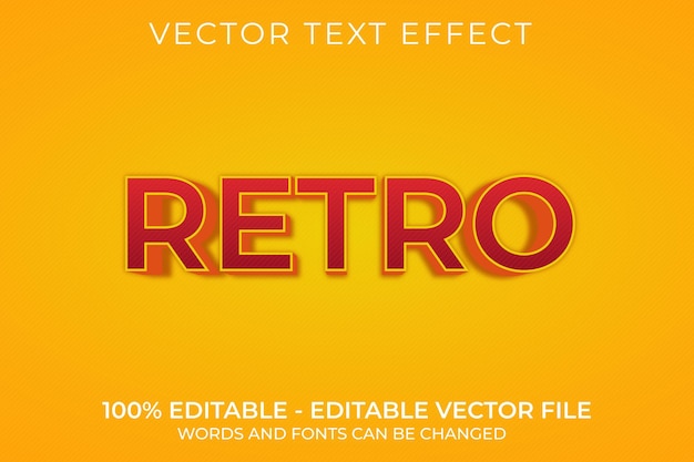 Retro 3D bewerkbaar teksteffect