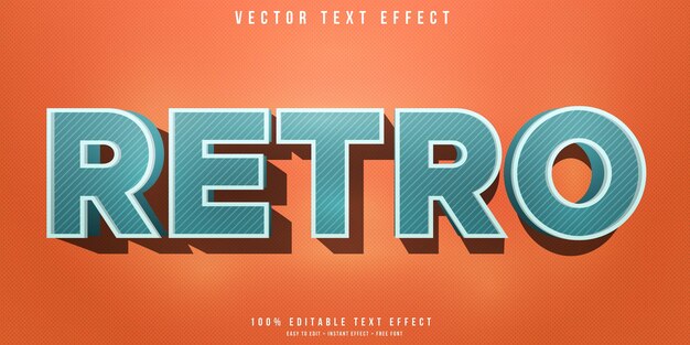 Vector retro 3d bewerkbaar teksteffect