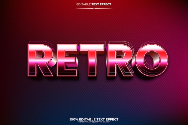 Retro 3D bewerkbare teksteffect vector illustratie