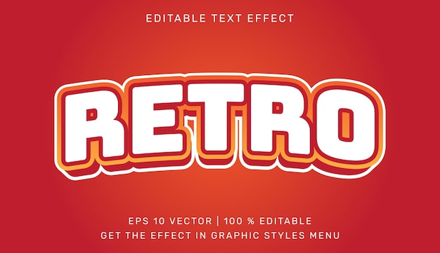 Retro 3d editable text effect template