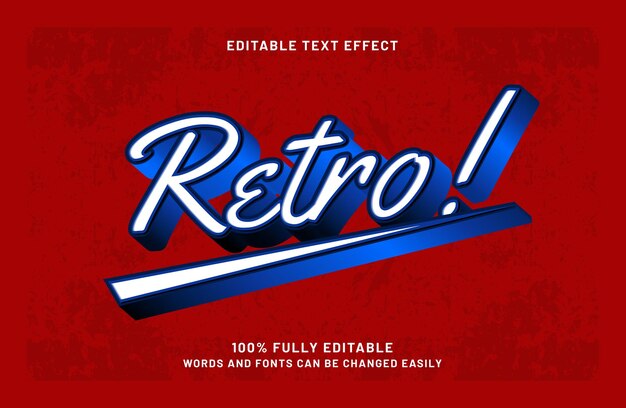 retro 3d editable text effect