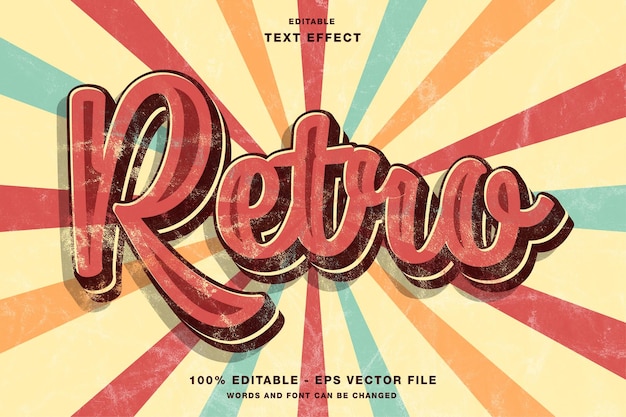 Retro 3D Editable Text Effect