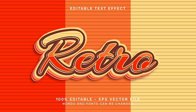 retro 3D-teksteffect en bewerkbaar teksteffect