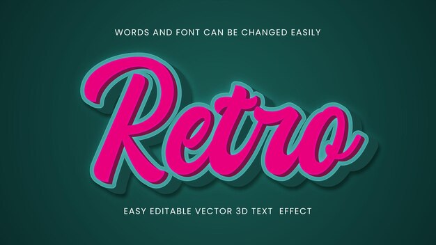Retro 3d vector text style design