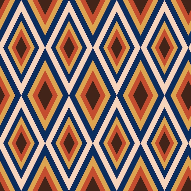 Retro 70s seamless patternMid Century patternVector illustration