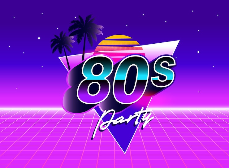 Vector retro 80s sci-fi futuristische stijl achtergrond vector retro futuristische synth wave illustratie
