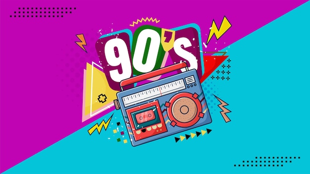 Retro 90s Backckgrond Illustration