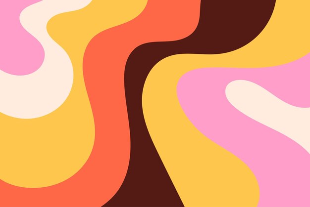 Retro Abstract Swirls met levendige kleuren