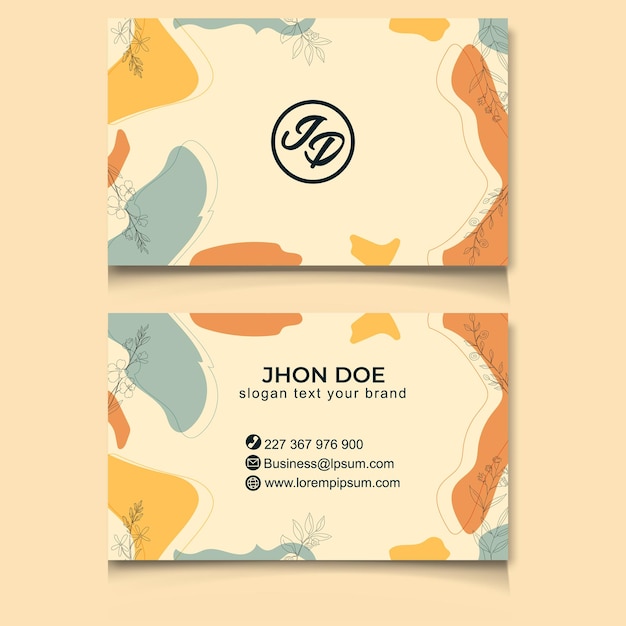retro Abstract tropical flower bussines card