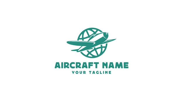 レトロ航空機のヴィンテージデザインのロゴ クラシック航空機のベクトルイラスト