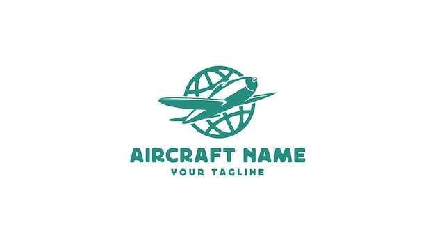 Vector retro aircraft vintage design logo vector illustration of classic airplane