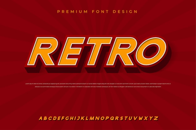retro alfabet lettertype met vintage en abstracte stijl premium