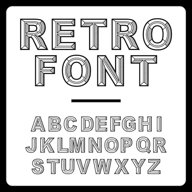 Retro alfabet lettertype