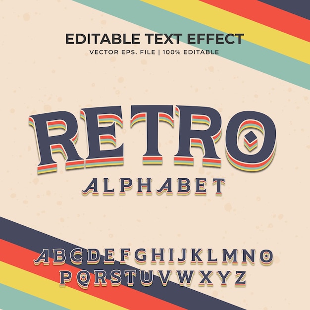 Vector retro alfabet mooie lettertypestijl