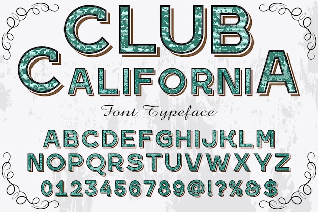 Retro etichetta club design club california