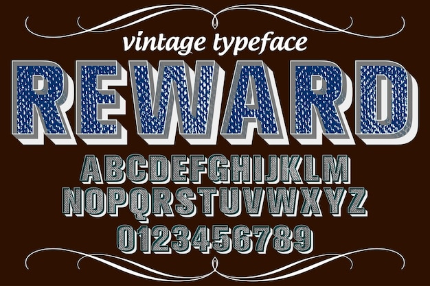 Retro alphabet typeface typography font design reward