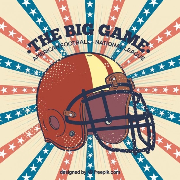 Vector retro american football helmet background