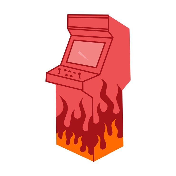 Vector retro arcade fire clipart