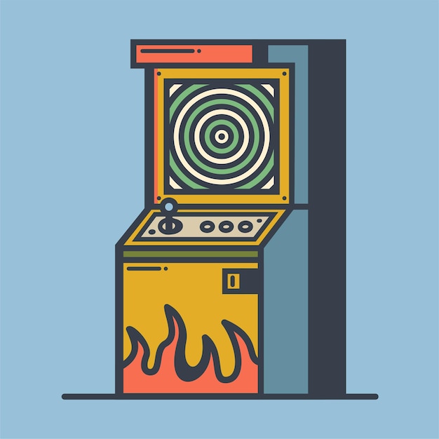 Retro arcade game machine vectorillustratie Oude video game play