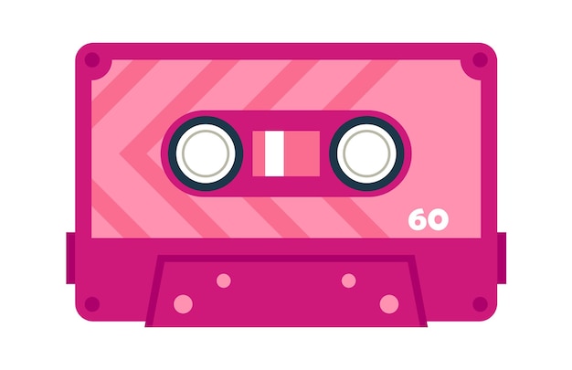 Vector retro audio cassette vintage tape vector illustration