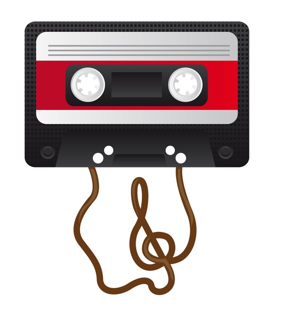 Audio cassette tape love songs isolated on a white background. Trendy 80s  90s vector illustration. 20308505 Vector Art at Vecteezy