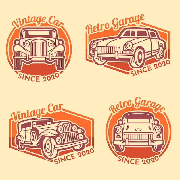 Vector retro auto garage logo sjabloon