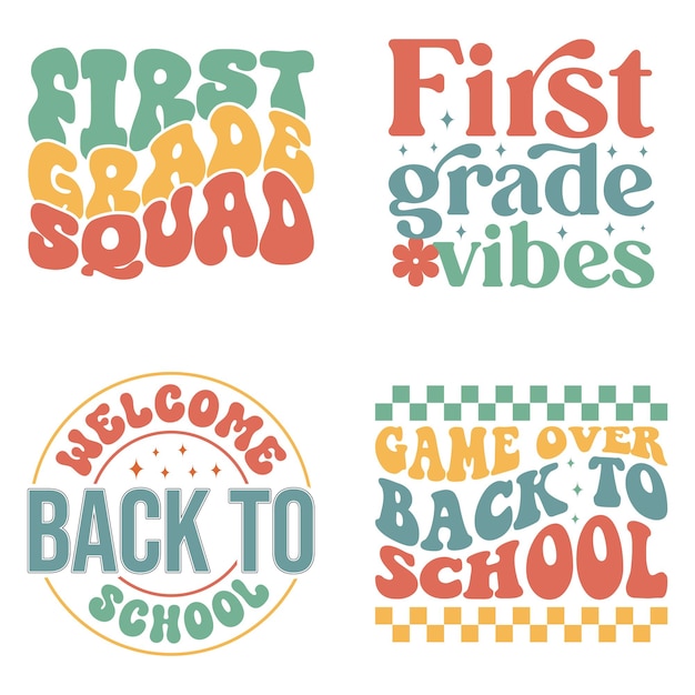 Vettore retro back to school svg design file