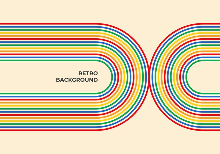 Retro background with colorful lines