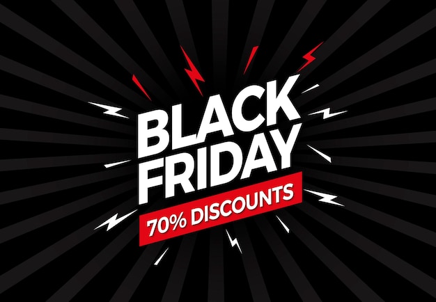 Retro background with design and text Black Friday