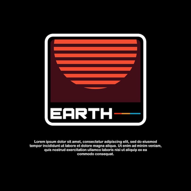 retro badge space classic futuristic logo vector template