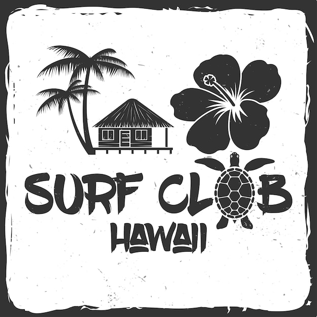 Retro badge van de surfclub